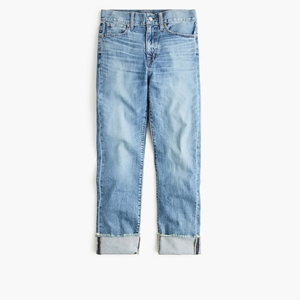 High-rise boyfriend jeans with cuff - NEW